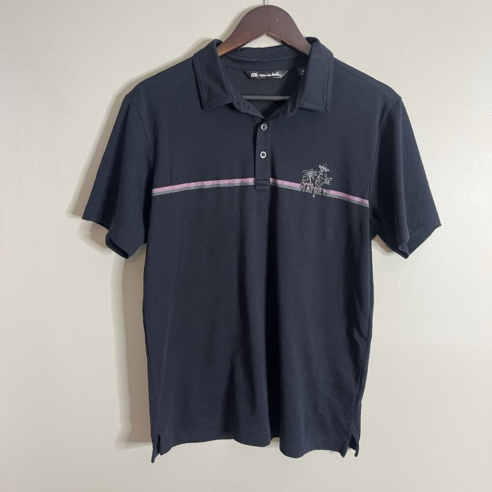 Travis Mathew Size Medium Pima Cotton Black Polo